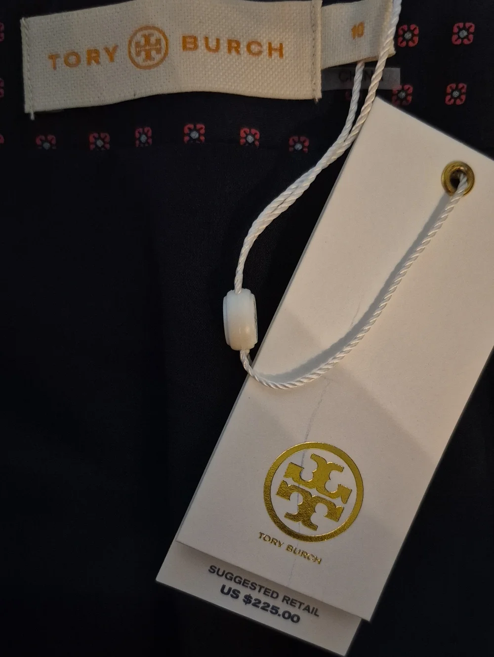 Tory Burch NWT Klarissa Pleated Navy / Daisy Dots Mini Skirt 10